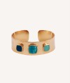 Bracelet Gold 18ct Plated Green Stones