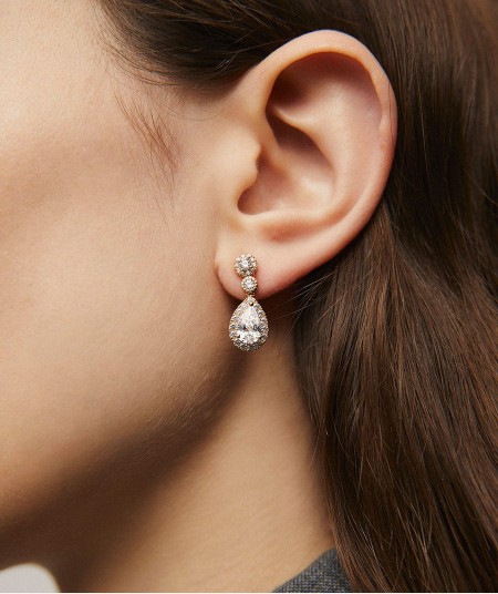 Earrings Simona with cubic zirconia