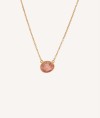 Necklace Tanit 18 kt gold plated with natural stone quartz