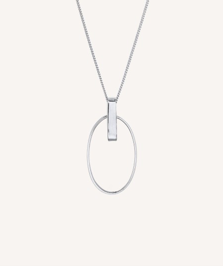 Pendant Donna silver 925 smooth oval ring