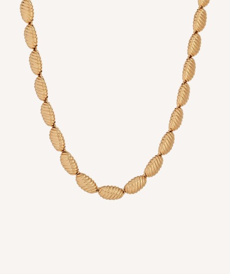 Necklace  18 kt gold plated relief