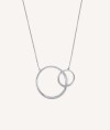 Amy Necklace 925 Sterling Silver plated Double ring 75cm