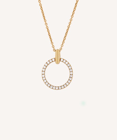 Pendant Matilde 925 silver 18kt gold plated hoop zirconias