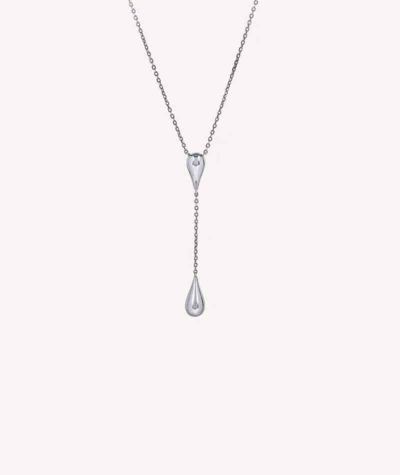 Long Drop Necklace 925 Sterling Silver Plated drop pendulum