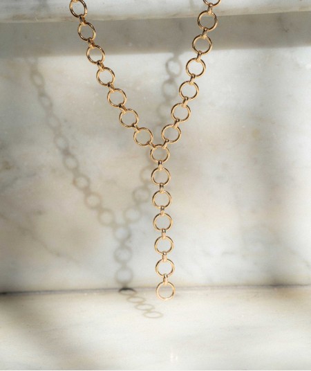 Necklace Lea 18 Kt Gold Plated link circle