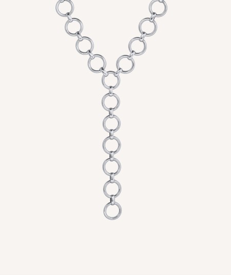 Necklace Lea Silver plated link circle