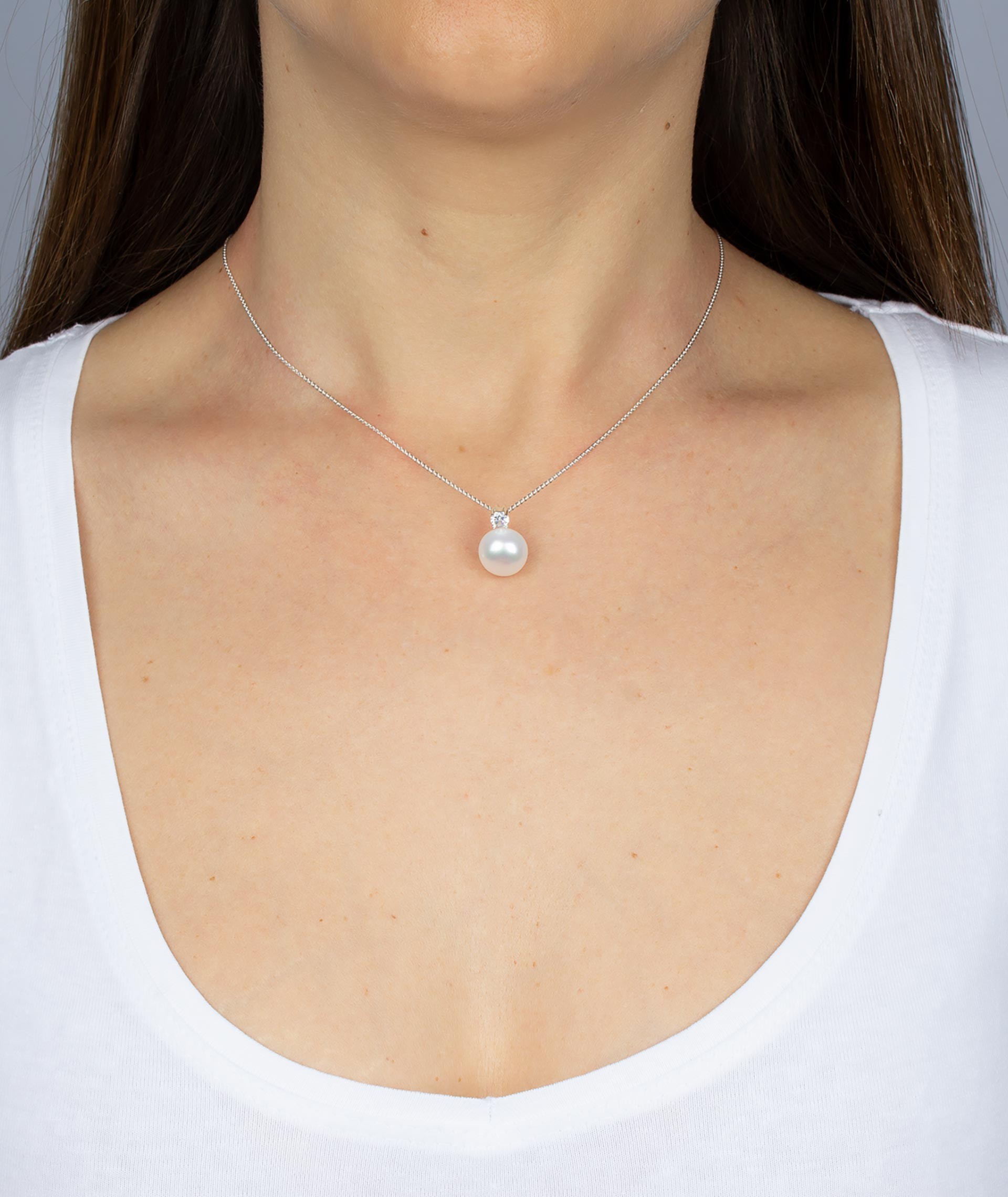 Pendant Zirconias 4mm Pearl 11mm