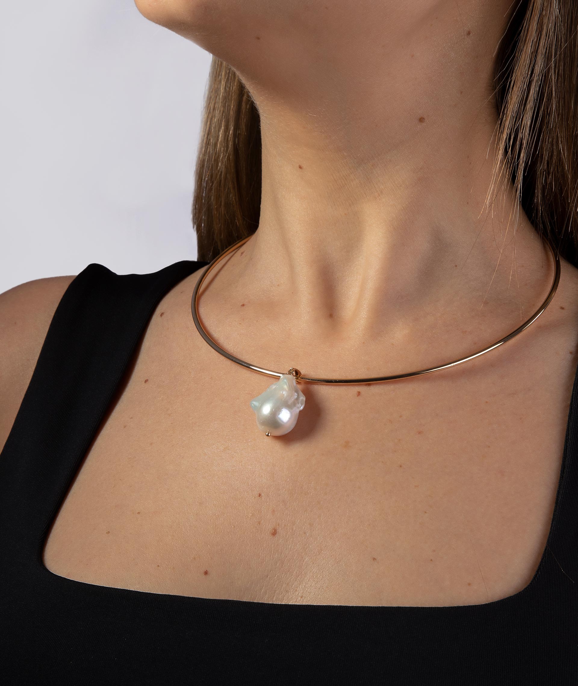 Necklace Gold 18ct Plated Pearl