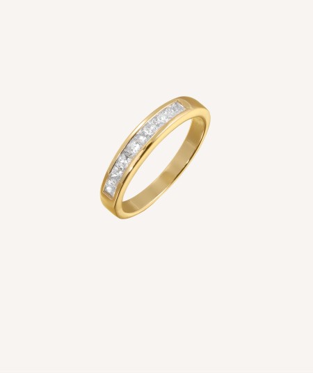 Gold Plated Zirconia Alliance Ring