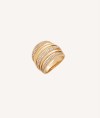 Ring Irene 18 kt gold plated strips with circumlides