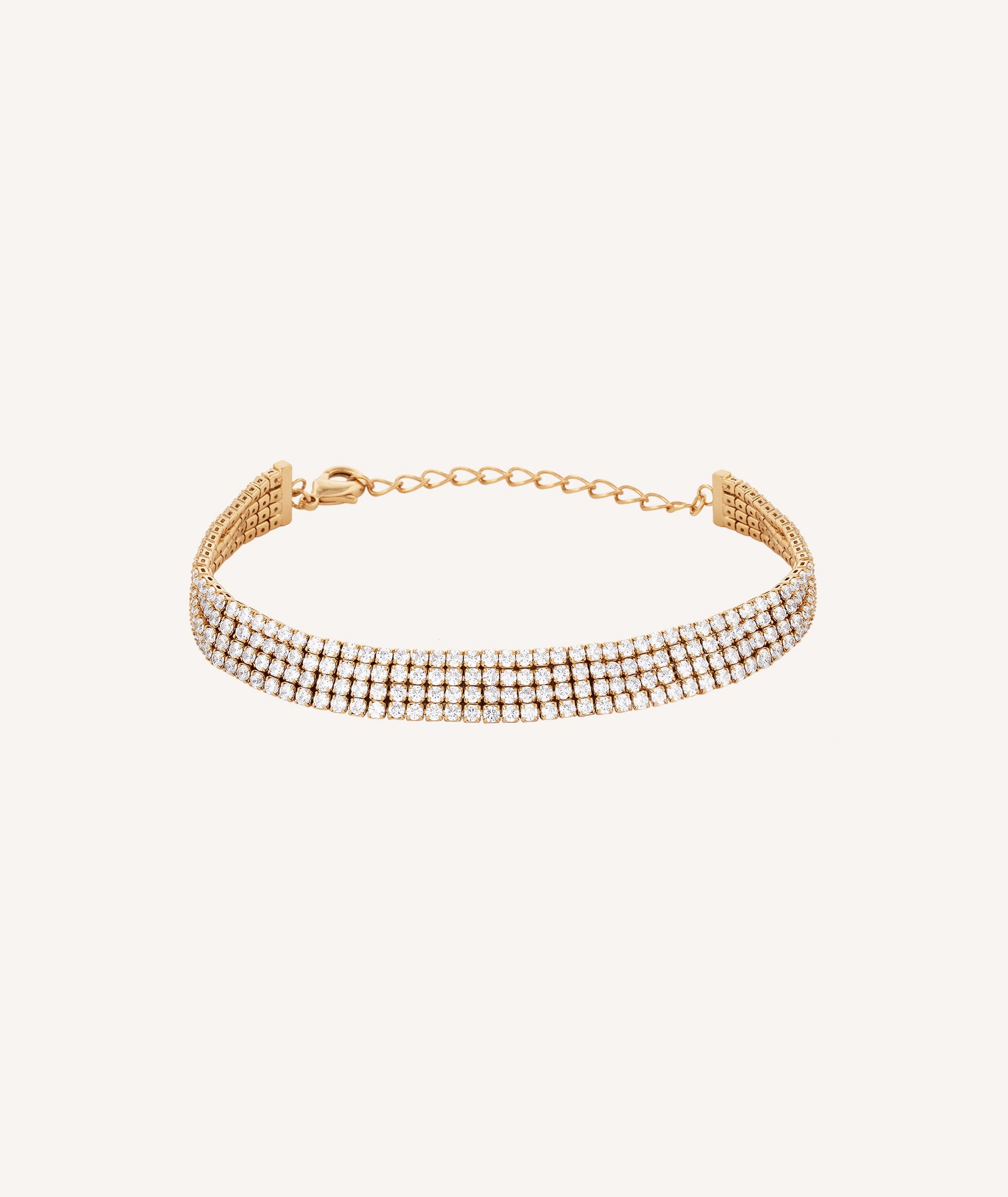 Bracelet Bonnie 18 kt gold plated strips with circumlides