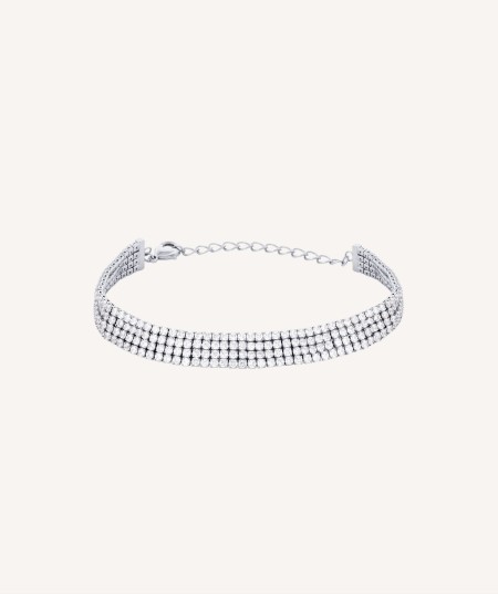 Bracelet Bonnie silver plated strips with circumlides