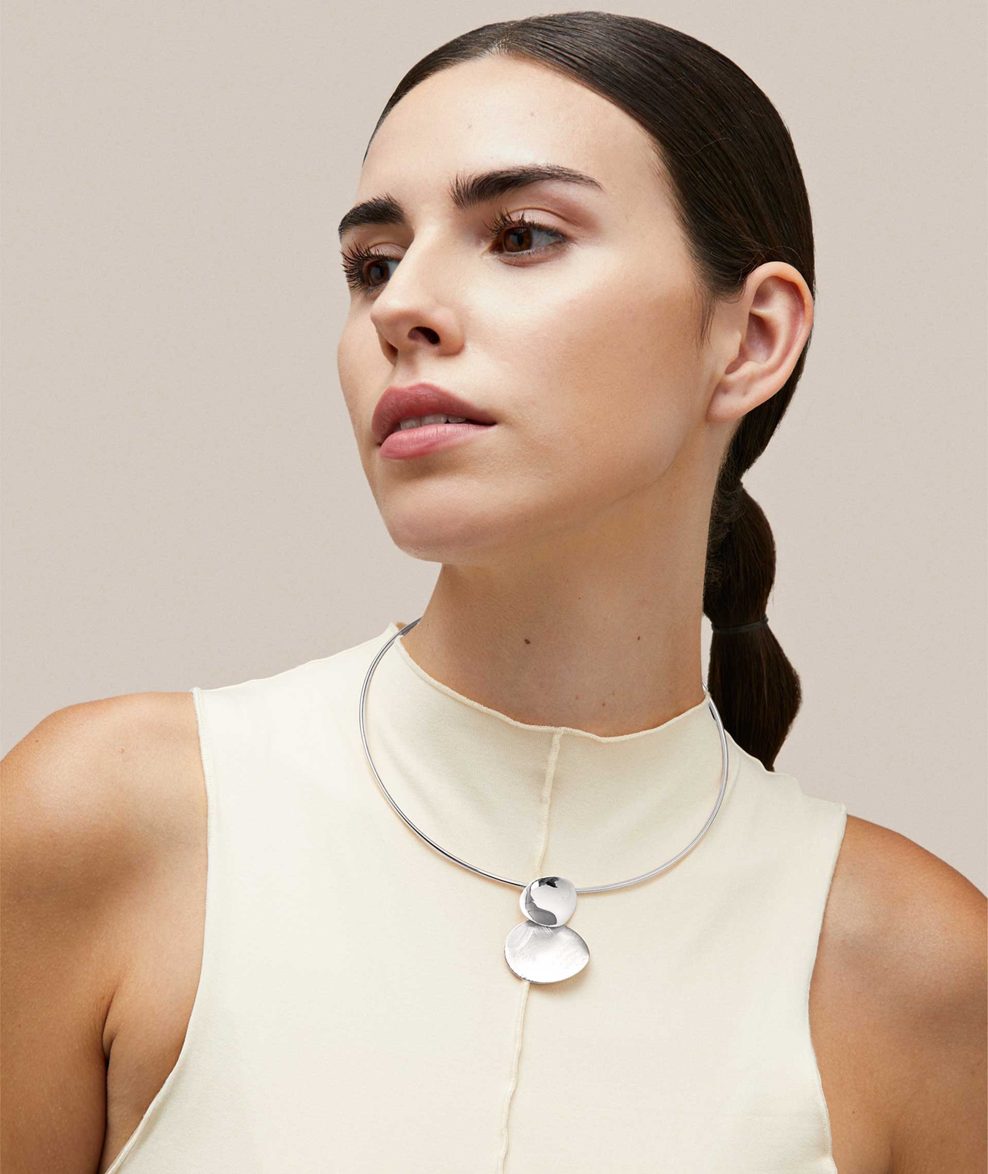 Macar Choker 925 Sterling Silver plated scratch glow thread