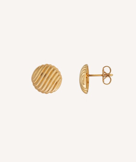 Pendientes  Chapado Oro 18 Kt motivo redondo con relieve