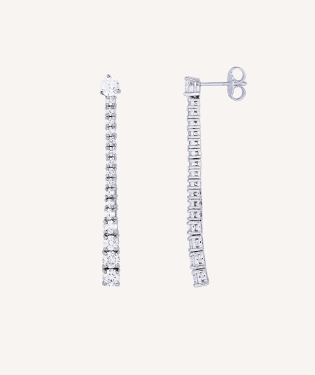 Earrings Rania 925 silver platinum plated cubic zirconias