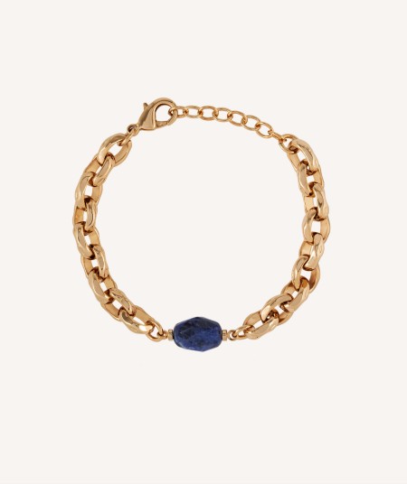 Pulsera Luna eslabones con piedra Sodalita