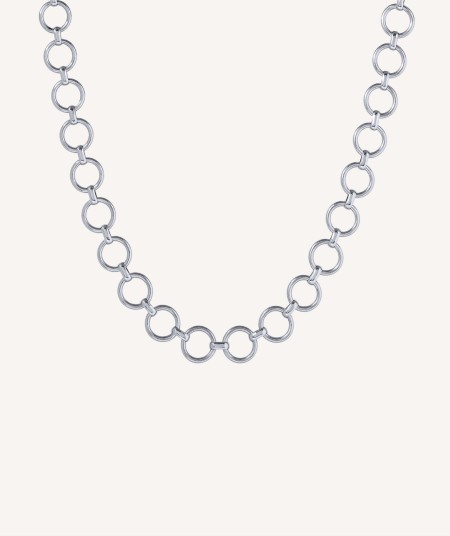 Necklace Lea Silver plated link circle