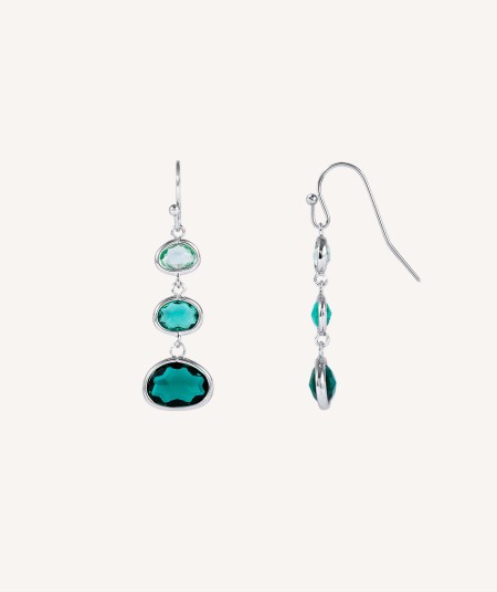 Green glass earrings