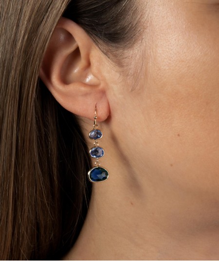 Earrings Blue crystal