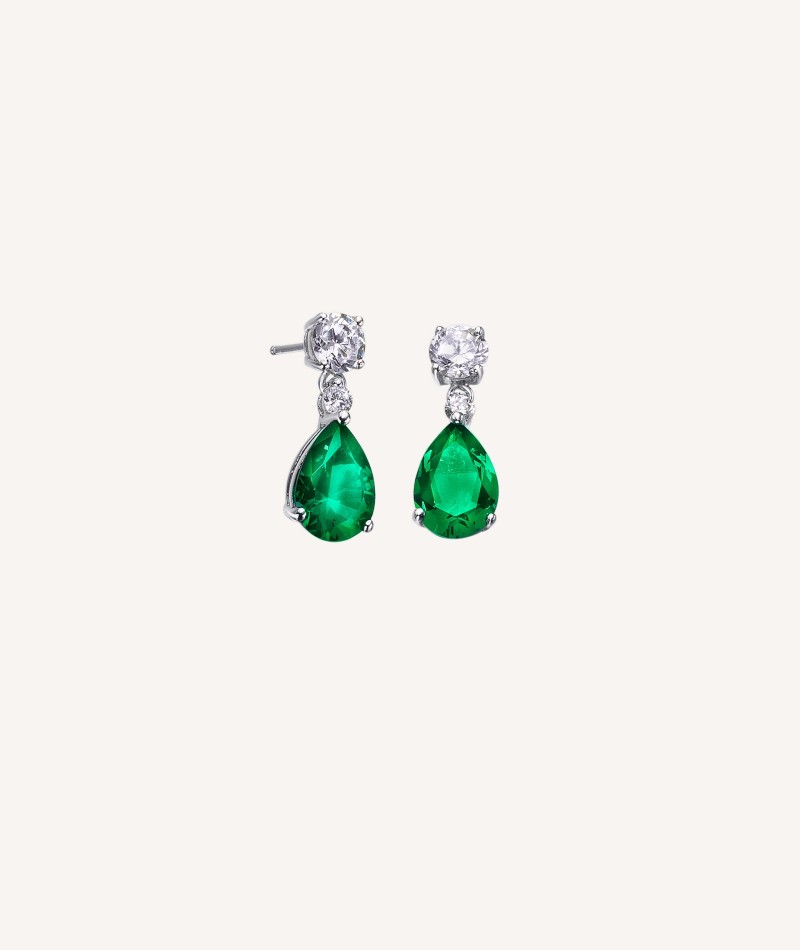 Earrings Zirconias Emerald