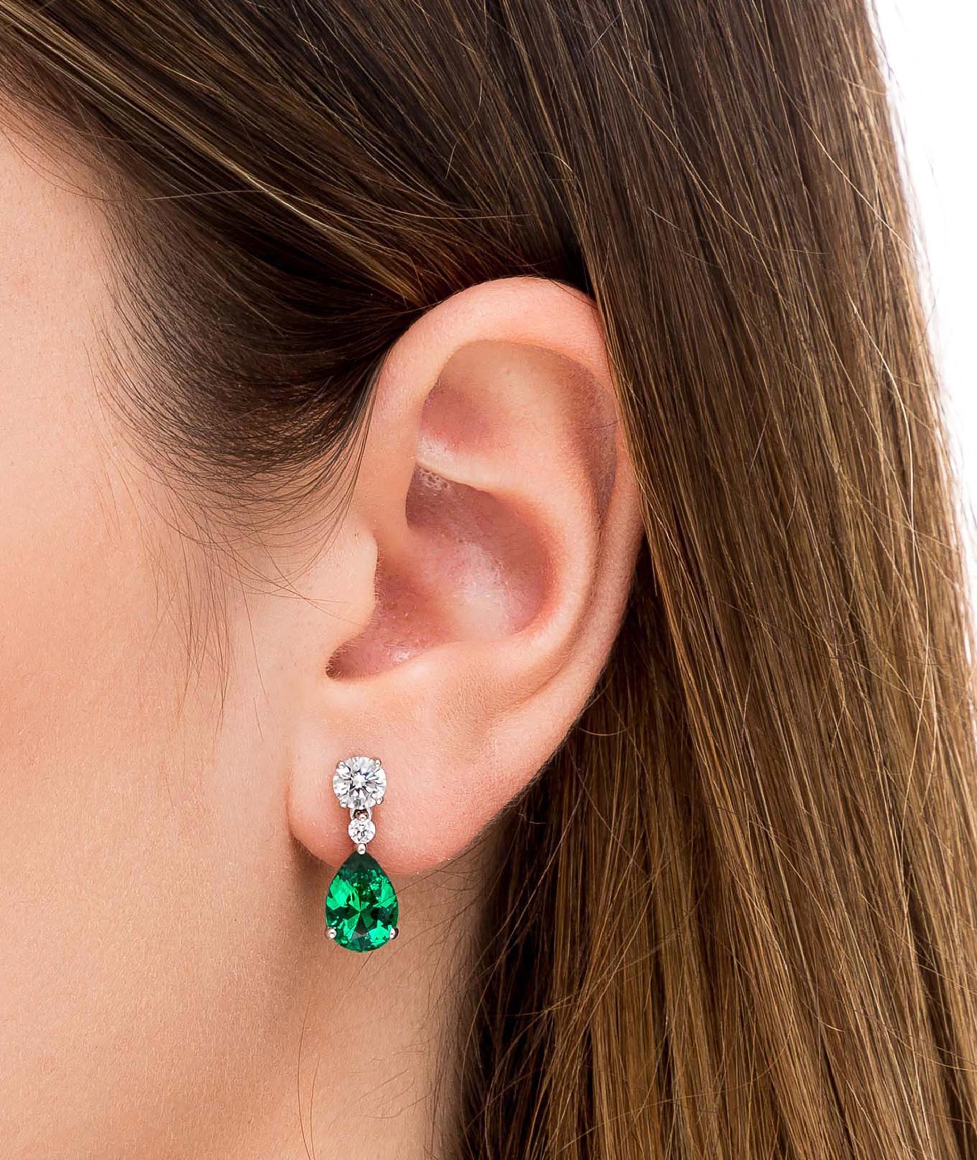 Earrings Zirconias Emerald