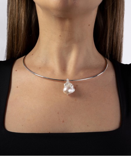 Necklace Silver Plated Pearl