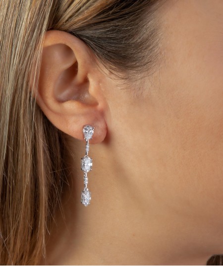 Earrings long Zirconia