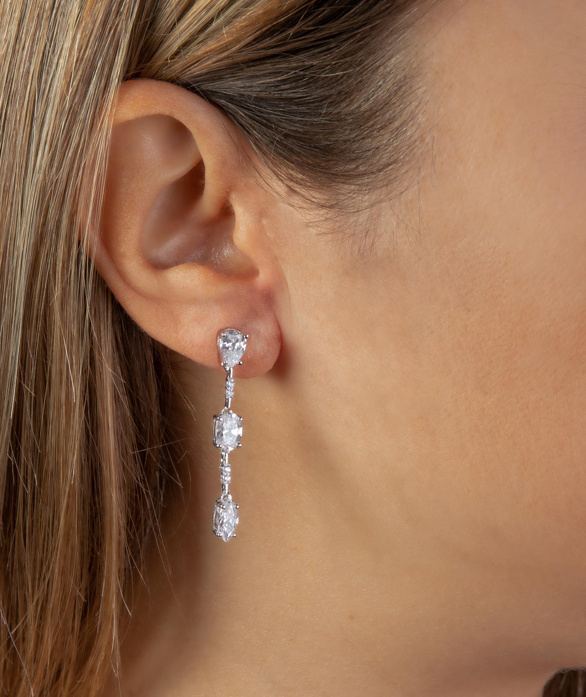 Earrings long Zirconia