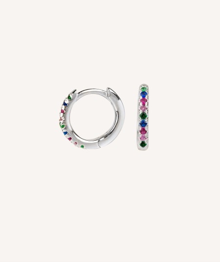 Earrings Hoop Multicolor Zirconias