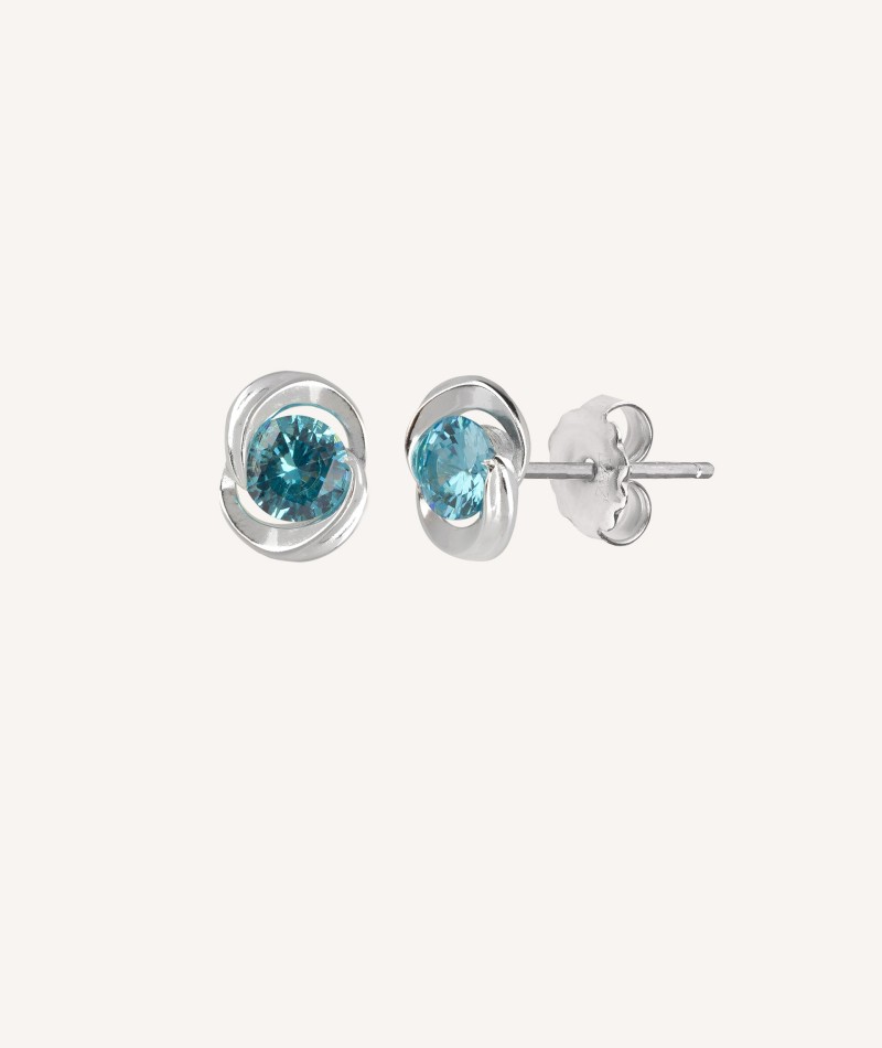 Pendientes Plata Circonita Blue