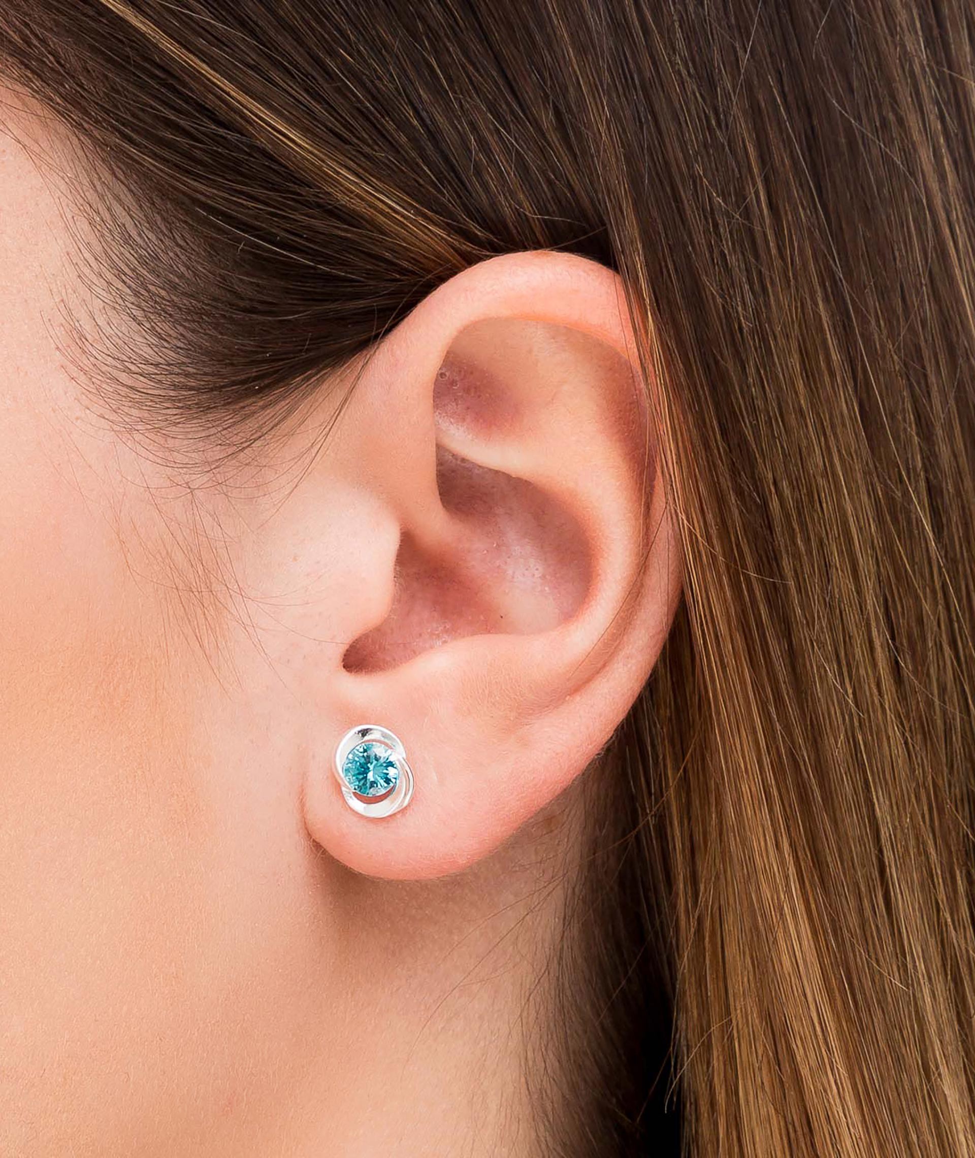 Earrings Blue Zirconia