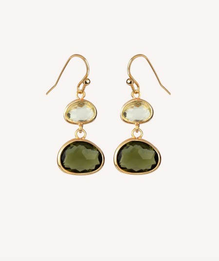 Earrings Green Crystal