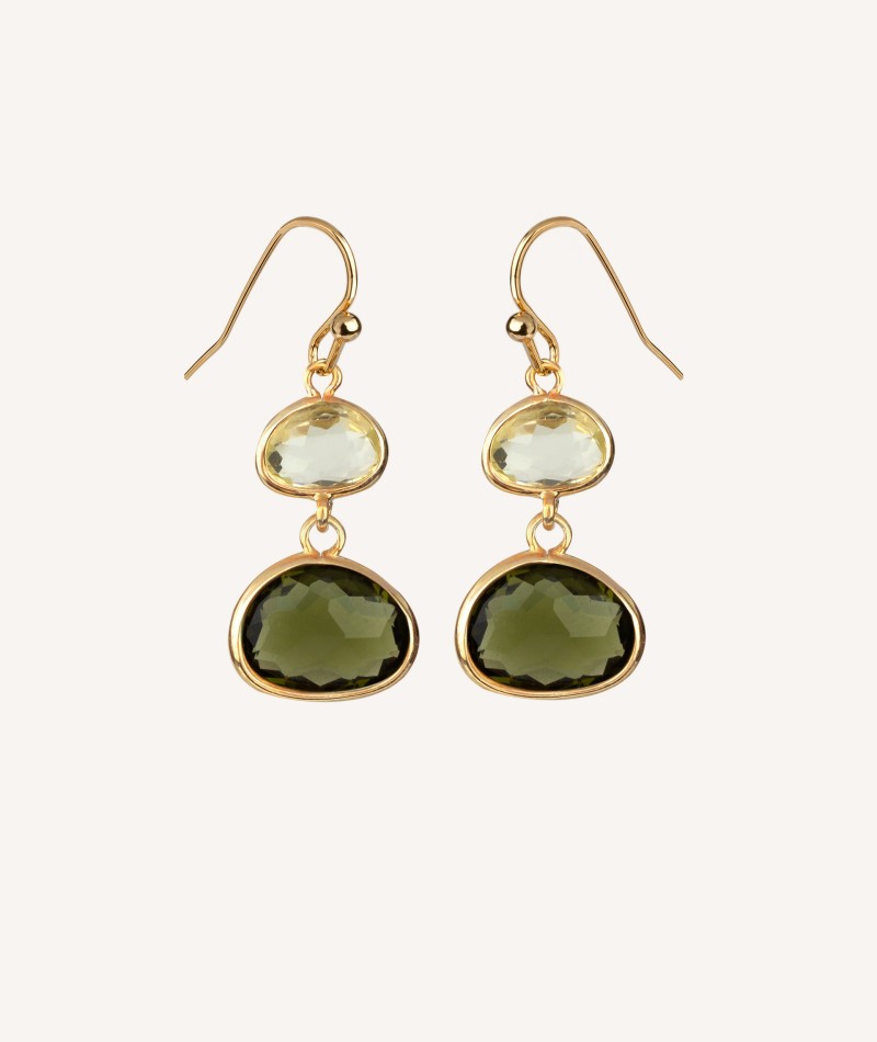 Earrings Green Crystal