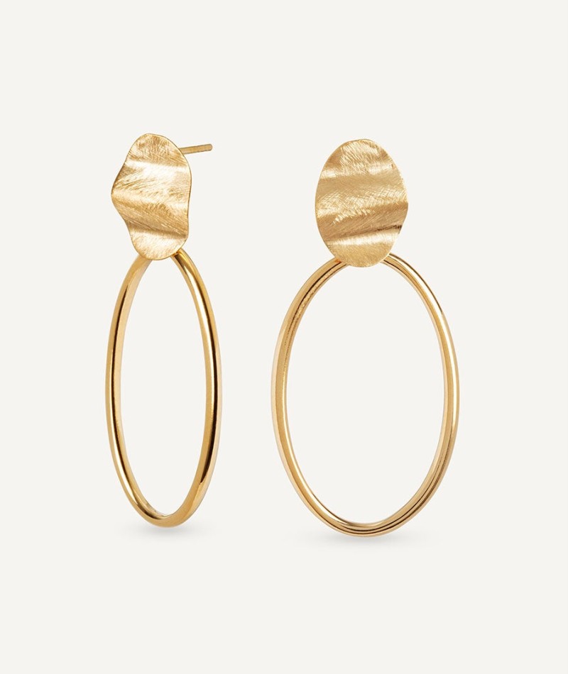 Pendientes aro de oro oval maxi