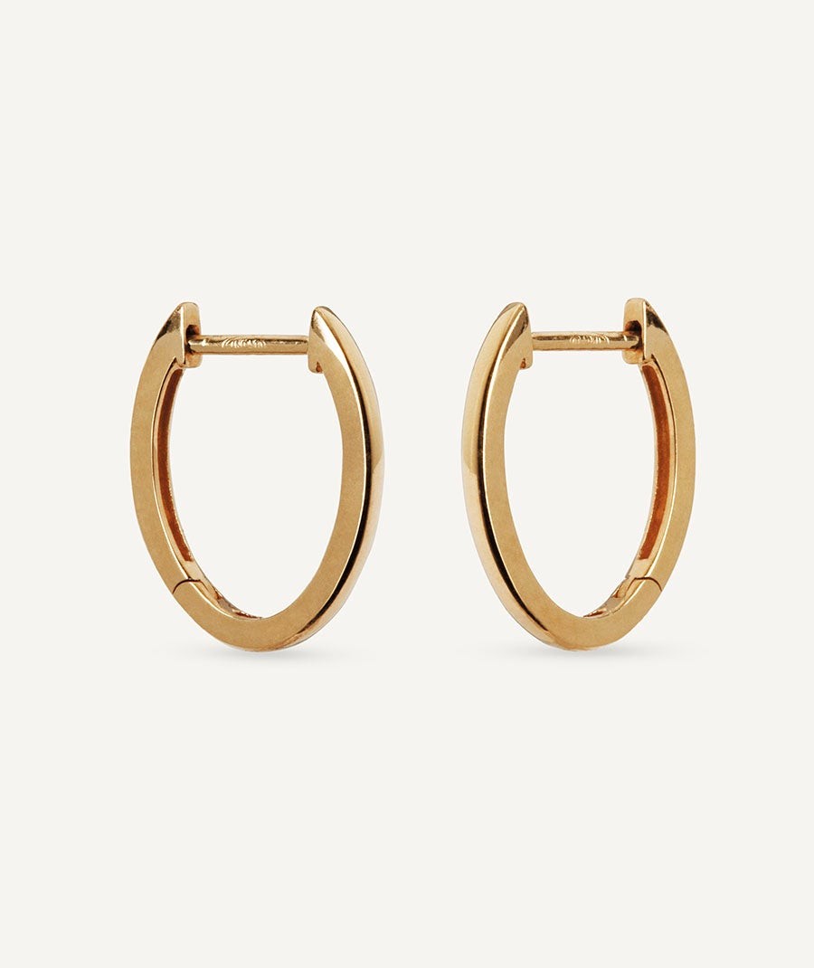 Gold oval hoop earrings