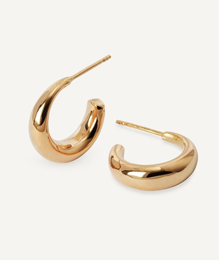 Gold semi hoop earrings