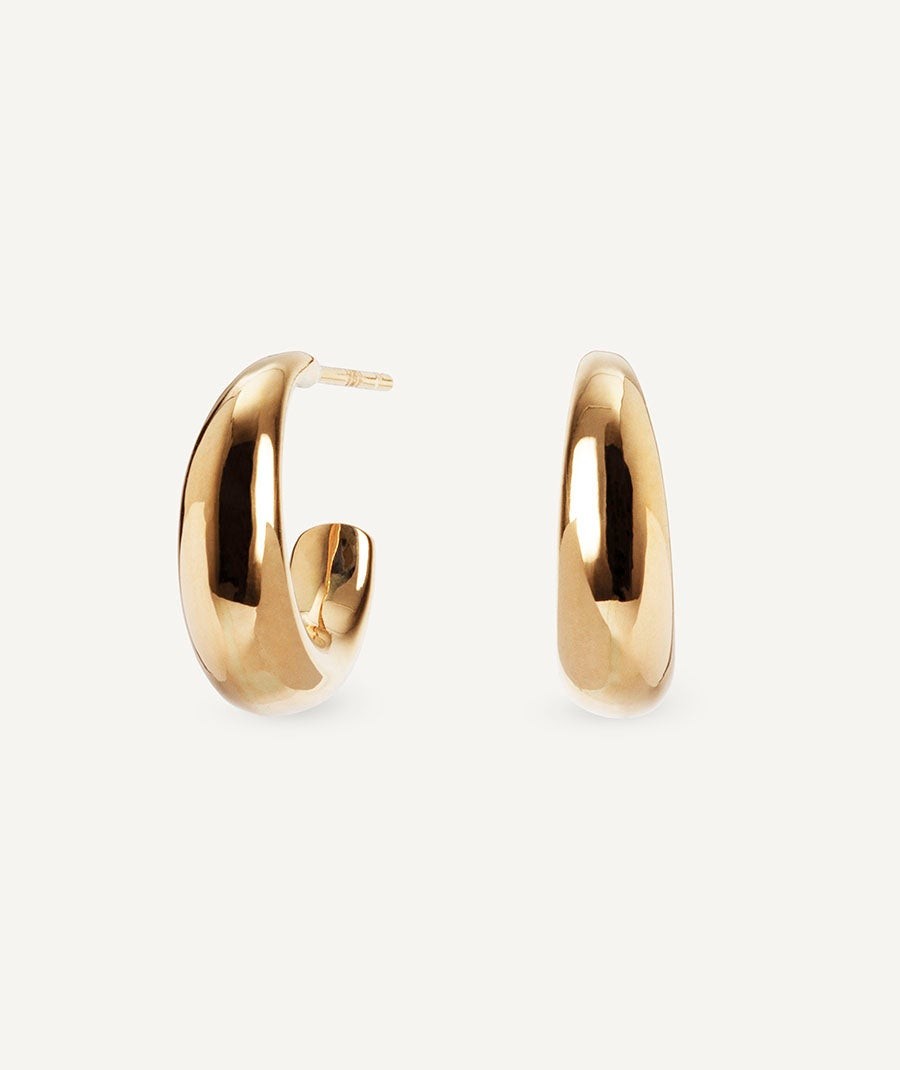 Gold semi hoop earrings