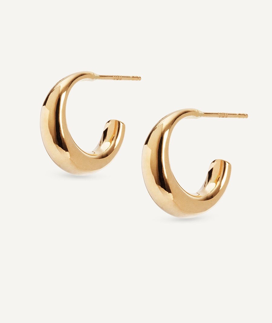 Gold semi hoop earrings