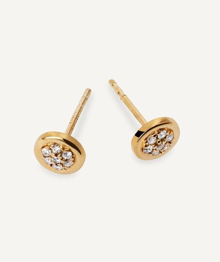 Pendientes de diamantes y oro circle mini