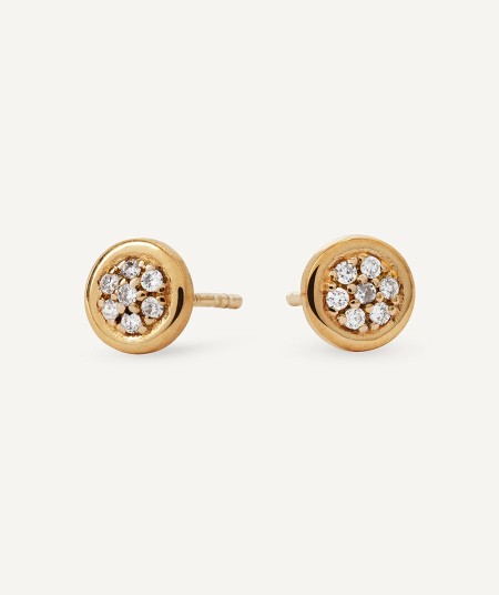 Pendientes de diamantes y oro circle mini