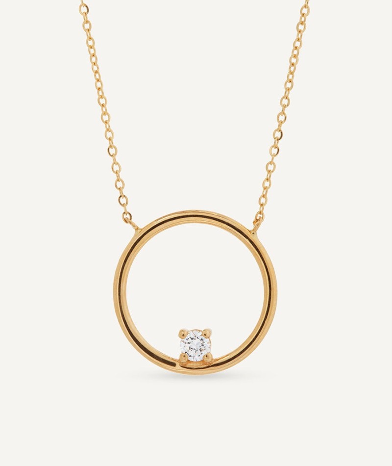 Collar de oro diamante circle