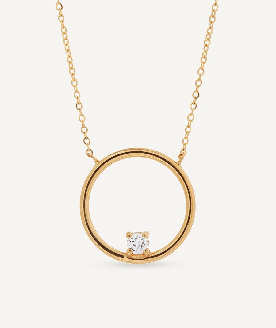 Collar de oro diamante circle