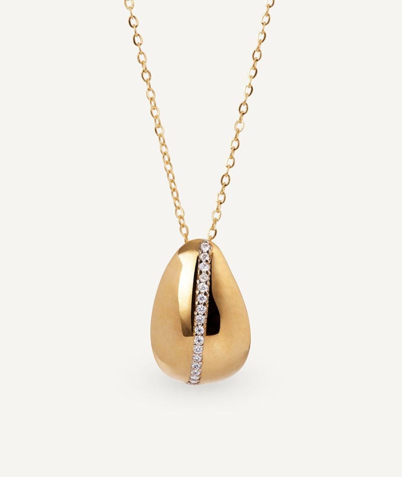 Diamond and gold drop necklace