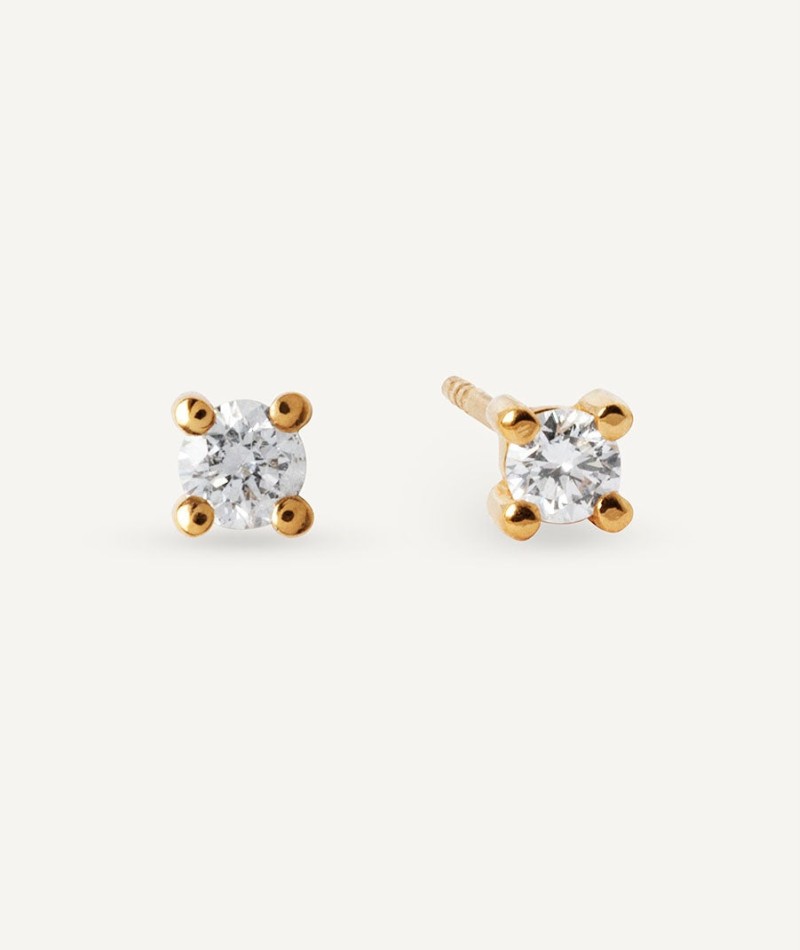 Pendientes de diamantes y oro