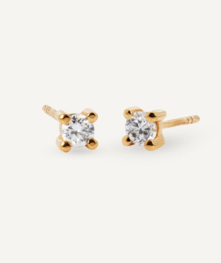 Pendientes de diamantes y oro