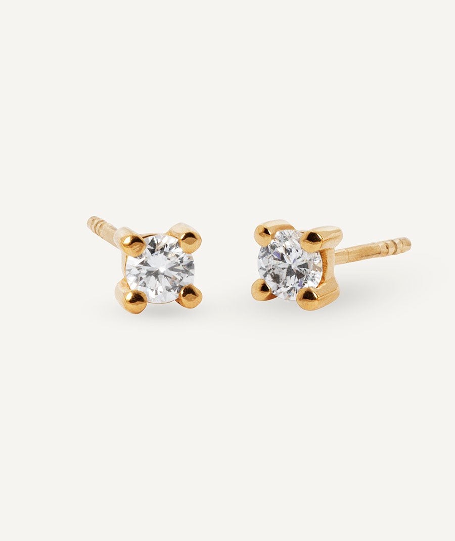 Pendientes de diamantes y oro