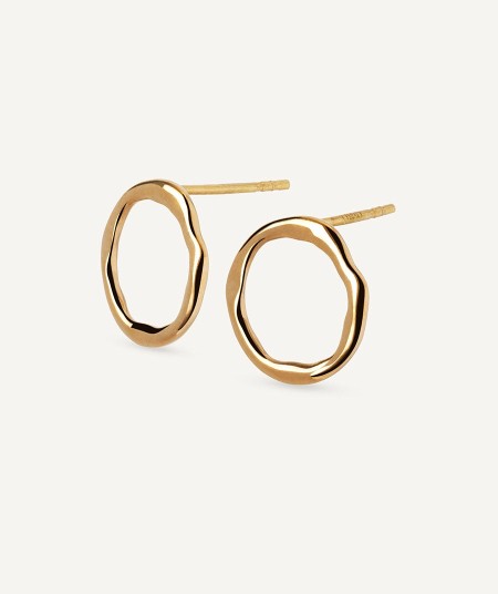 Gold circle earrings