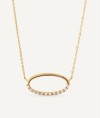 Diamond and gold oval necklace