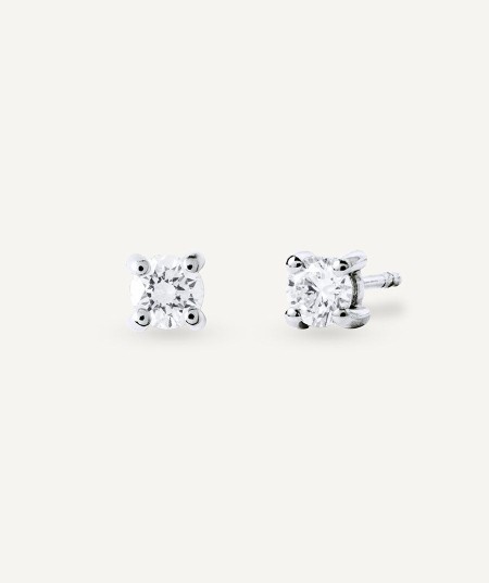 Diamond and white gold solitaire earrings