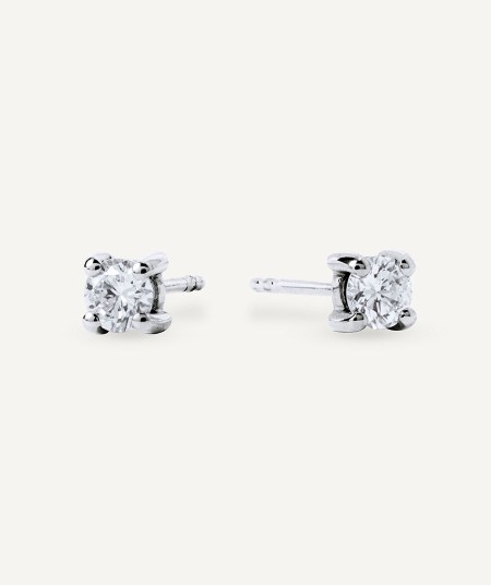 Diamond and white gold solitaire earrings